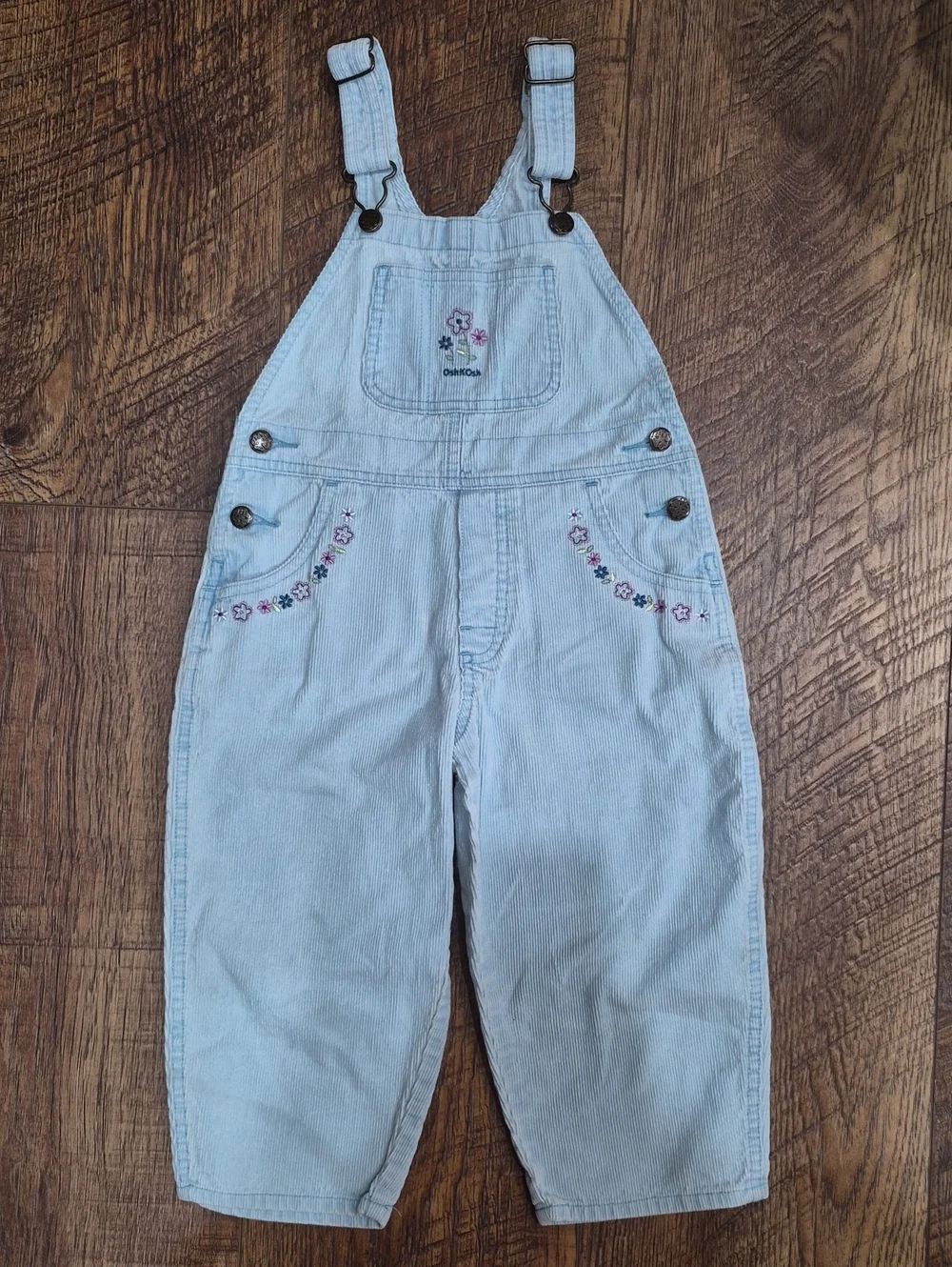 Post 1997 Vintage Osh Kosh Girls Cotton Corduroy Overalls Size 3T